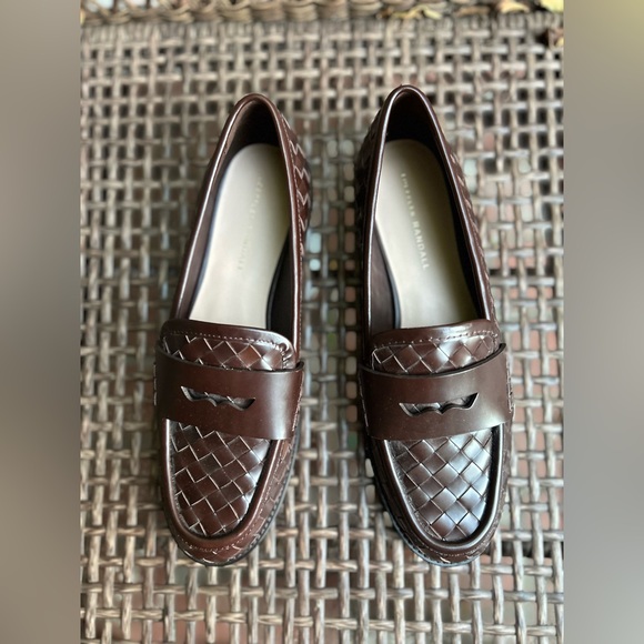Loeffler Randall Rachel Woven Leather Loafers Espresso Brown NEW - Picture 14 of 14